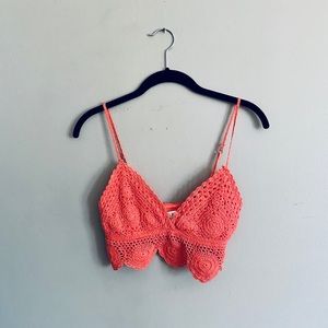 Billabong Coral Crochet Summer Crop Top